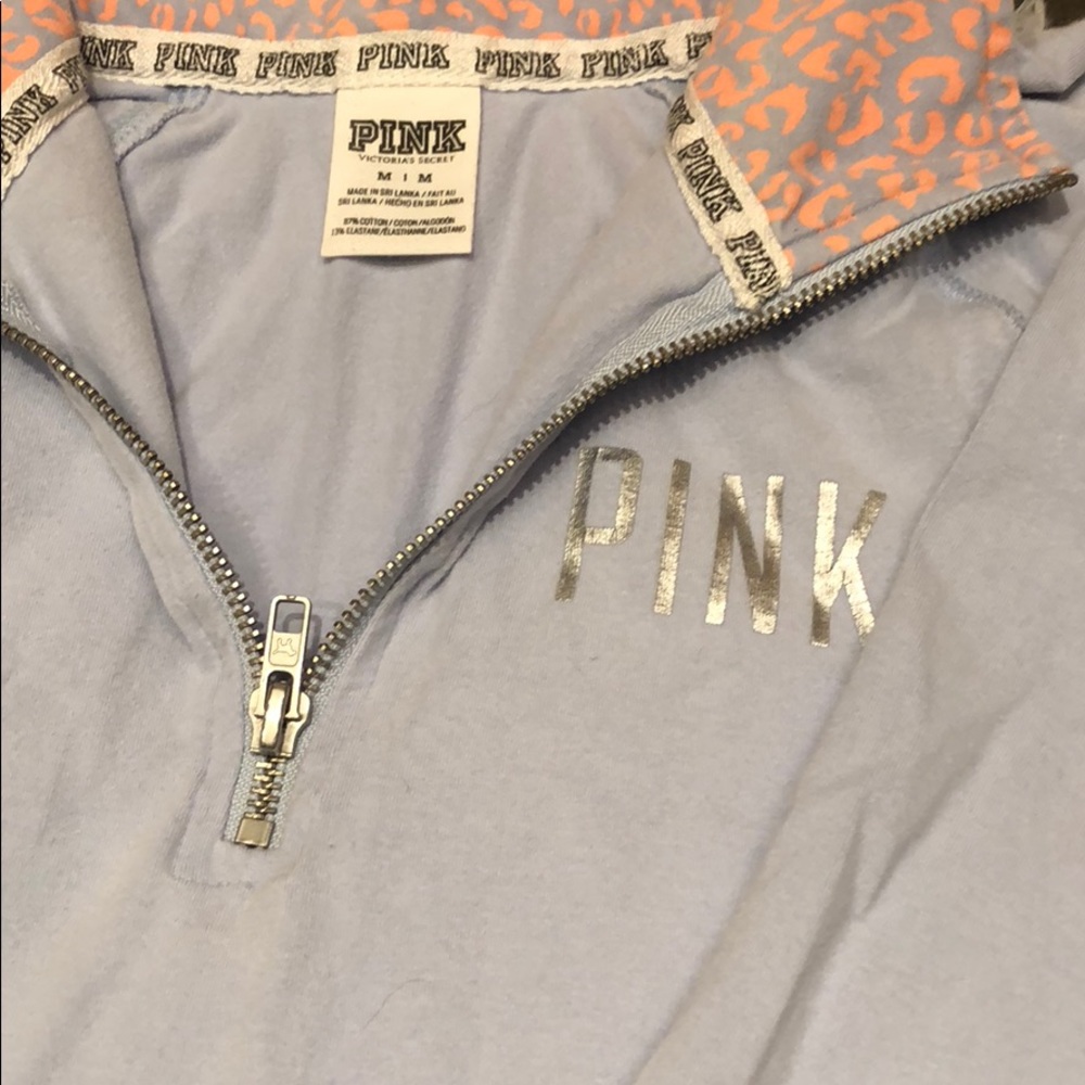 PINK Light Blue 1/4 Zip - Picture 3 of 4